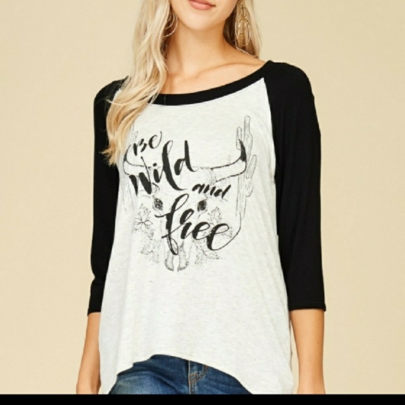 Papermoon "Be Wild and Free" Raglan tee - Picture 3 of 4